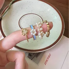 Elegant Enamel Pearl Ring For Women Trendy Decorative Minimalist Design High-End Unique Plain Band Finger Ring