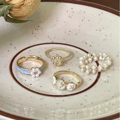 Elegant Enamel Pearl Ring For Women Trendy Decorative Minimalist Design High-End Unique Plain Band Finger Ring 3