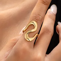 Elegant French Style Lines Zinc Alloy Women's Rings