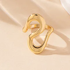 Elegant French Style Lines Zinc Alloy Women's Rings 5