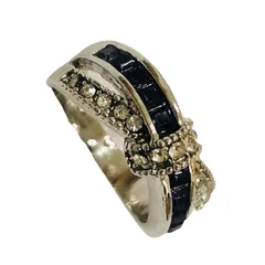 Elegant Geometric Metal Ring For Women With Rhinestones, Electroplated Finish, 1 Piece 3