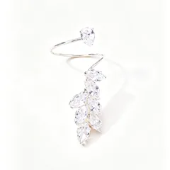 Elegant Irregular Open Ring For Women In Alloy With 14K Real Gold Plating 0.05µm-0.08µm And Crystal Inlay 2