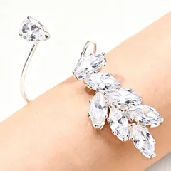 Elegant Irregular Open Ring For Women In Alloy With 14K Real Gold Plating 0.05µm-0.08µm And Crystal Inlay 3