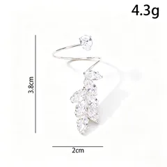 Elegant Irregular Open Ring For Women In Alloy With 14K Real Gold Plating 0.05µm-0.08µm And Crystal Inlay 4