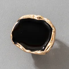 Geometric Gold Alloy Ring For Women Featuring Enamel Design, Perfect For Wedding Season, 1 Piece 2