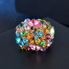 Elegant U Shape Ring For Women Featuring Inlay Rhinestones Made Of Alloy, 1 Piece 2