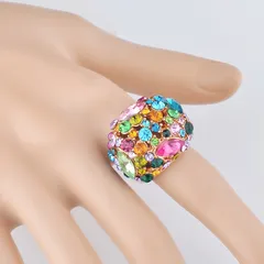 Elegant U Shape Ring For Women Featuring Inlay Rhinestones Made Of Alloy, 1 Piece 3