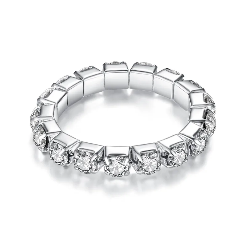 Elegant Multi-Layer Rhinestone Elastic Ring For Women Shiny Simple Jewelry Alloy Material Suitable For All Seasons And Occasions 4
