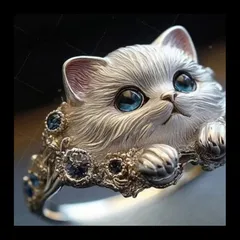 Elegant New Diamond Inlaid Cat Ring Exquisite Unique Animal Ring High-end Zinc Alloy Cute Pattern Unisex Ring 4