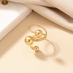 Elegant Round Open Ring For Women In Gold Plated Alloy, 1 Piece 2