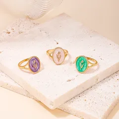 Elegant Flowers Open Ring For Women In White And Pink With Enamel Finish, Zinc Alloy, 1 Piece