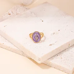 Elegant Flowers Open Ring For Women In White And Pink With Enamel Finish, Zinc Alloy, 1 Piece 4