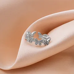 Elegant Rose Gold Butterfly Ring For Women Featuring Rhinestones In Metal 4