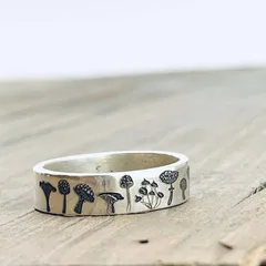Elegant Simple Mushroom Pattern Ring For Women Geometric Alloy Fashion Ring Vintage Style Finger Ring By HeCheng 2