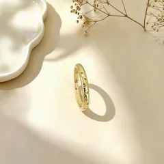 Elegant Star Ring For Women In Golden Plated Copper With Zircon Inlay Featuring Bezel Setting