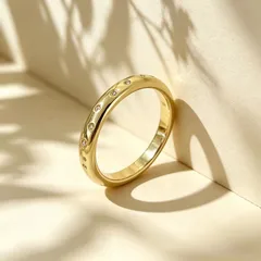 Elegant Star Ring For Women In Golden Plated Copper With Zircon Inlay Featuring Bezel Setting 2