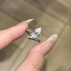 Elegant Water Droplets Open Rings For Women In Silver Copper