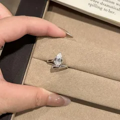 Elegant Water Droplets Open Rings For Women In Silver Copper 3