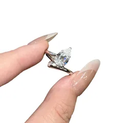 Elegant Water Droplets Open Rings For Women In Silver Copper 5