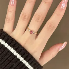 Elegant Women's Open Ring In Electroplated Copper With Zircon Inlay 4