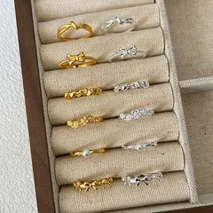 Elegant Zircon Ring For Women Fashionable Minimalist Design Open Finger Ring Geometric Pattern Alloy Jewelry Trendy Popular
