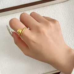 Elegant Zircon Ring For Women Fashionable Minimalist Design Open Finger Ring Geometric Pattern Alloy Jewelry Trendy Popular 3