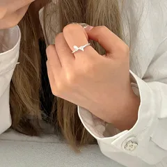 Elegant Zircon Ring For Women Fashionable Minimalist Design Open Finger Ring Geometric Pattern Alloy Jewelry Trendy Popular 4