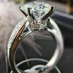 Ethnic Style Flowers Ring For Women In White K Plated Alloy Featuring Claw Setting And Zircon Inlay