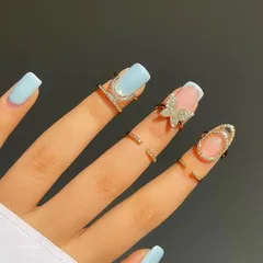 Europe And The United States  New Inlaid Zircon Nail Ring Female  Personality Temperament Wearable Detachable Nail Ring 2