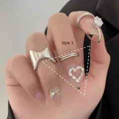 Europe And The United States  New Inlaid Zircon Nail Ring Female  Personality Temperament Wearable Detachable Nail Ring 4