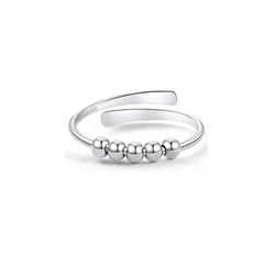 Anti-anxiety Ring For Men And Women Anxiety Relief Beads Rotating Fingertip Gyro Opening Adjustable Ring Tide 2