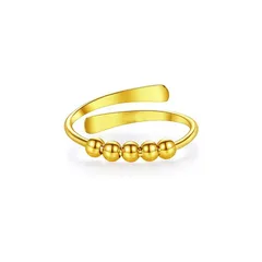 Anti-anxiety Ring For Men And Women Anxiety Relief Beads Rotating Fingertip Gyro Opening Adjustable Ring Tide 3