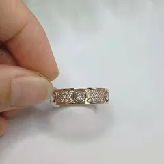 Fashion Charm Starry Ring LOVE Titanium Steel Couple Ring Eternal Ring Men And Women Full Diamond Ring Fashion 3
