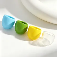 Exaggerated Candy Rings For Women In Colour Resin, 4 PCS Package 3