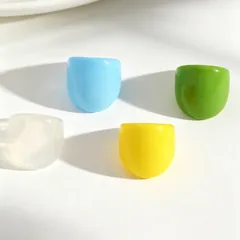 Exaggerated Candy Rings For Women In Colour Resin, 4 PCS Package 4