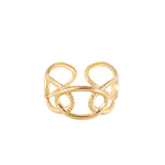 Exaggerated Circle Open Ring For Women In Golden, Waterproof Non Tarnish Craft 5