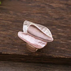 Exaggerated Geometric Ring For Women In Coffer Color, Made Of Zinc Alloy With Enamel Craftsmanship 3