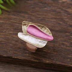 Exaggerated Geometric Ring For Women In Coffer Color, Made Of Zinc Alloy With Enamel Craftsmanship 4