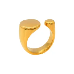 Exaggerated Geometric Rings For Unisex Featuring Faceted Craftsmanship In Titanium Steel With 18K Real Gold Plated Finish