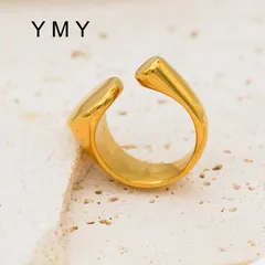 Exaggerated Geometric Rings For Unisex Featuring Faceted Craftsmanship In Titanium Steel With 18K Real Gold Plated Finish 2