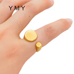Exaggerated Geometric Rings For Unisex Featuring Faceted Craftsmanship In Titanium Steel With 18K Real Gold Plated Finish 5