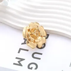 Exaggerated Gold Alloy Flowers Ring For Women Featuring Three-Dimensional Craftsmanship 3
