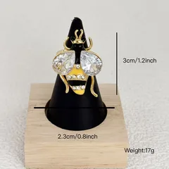 Exaggerated Gold Alloy Insect Ring For Women Featuring Three-Dimensional Craftsmanship And Zircon Inlay 2