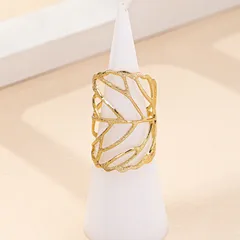 Exaggerated Leaves Iron Hollow Out Women's Open Rings 4