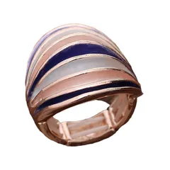 Exaggerated Lines For Women Rings In Coffer Color, Zinc Alloy Material Featuring Enamel Craftsmanship 5
