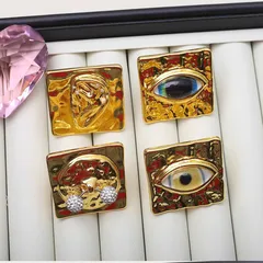 Exaggerated Metal Style Devil Eye Ring For Women Open Finger Ring Luxury Fashion Accessory Elegant Alloy Jewelry 2