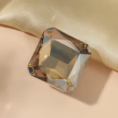 Exaggerated Open Square Crystal Metal Ring Fashionable Simple Versatile Luxury Online Retail Vintage Style Women's Jewelry 4