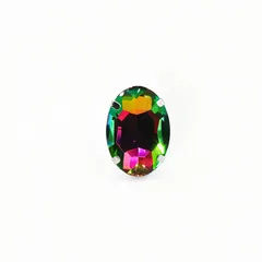 Exaggerated Oval Unisex Ring For Everyday Wear, Multicolor Iron Band Featuring Crystal Inlay And Electroplated Finish 5