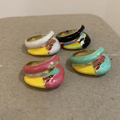 Exaggerated Parrot Open Rings For Women In Multicolor Alloy With Enamel Craftsmanship 4