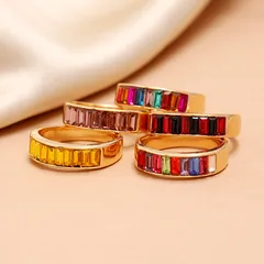Exaggerated Personality  Fashion Diamond Embedded Ring Vintage Cold Tone Versatile Alloy Jewelry Ring 2